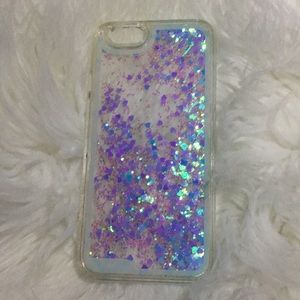 Blue and Pink heart waterfall case for iphone 6/6s